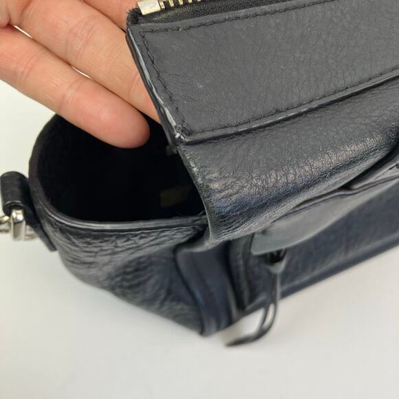 COACH Black Leather Bleecker Mini Riley Carryall Purse Crossbody Light Flaws OS - Picture 14 of 16